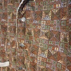 Men's Brown Geometric Pattern Casual Shirt